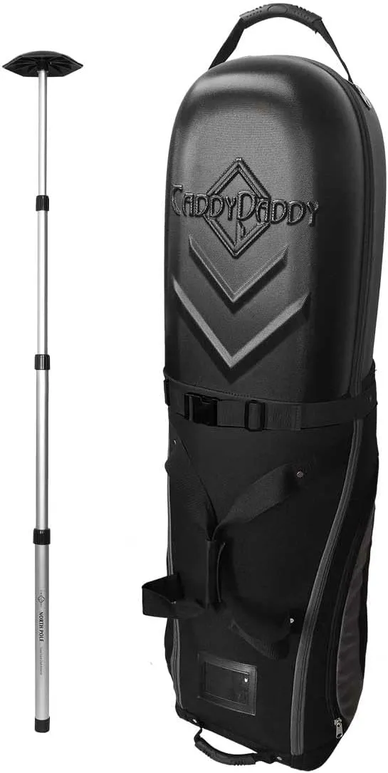 CaddyDaddy Enforcer Golf Travel Bag Soft-Sided Cover with Hard Top Protection, Wheels & Lockable X-Large Zippers. Case for Transporting Golf Clubs on Airlines, 1 Year Travel Case Replacement Coverage