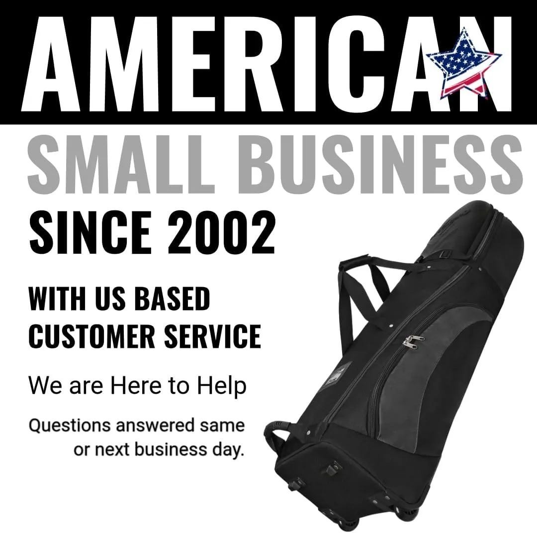 CaddyDaddy Enforcer Golf Travel Bag Soft-Sided Cover with Hard Top Protection, Wheels & Lockable X-Large Zippers. Case for Transporting Golf Clubs on Airlines, 1 Year Travel Case Replacement Coverage
