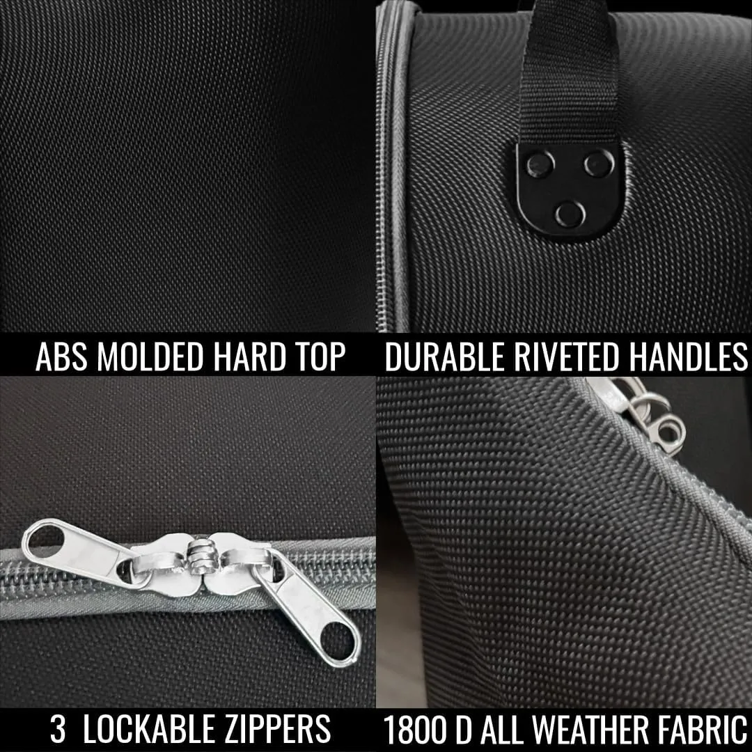 CaddyDaddy Enforcer Golf Travel Bag Soft-Sided Cover with Hard Top Protection, Wheels & Lockable X-Large Zippers. Case for Transporting Golf Clubs on Airlines, 1 Year Travel Case Replacement Coverage