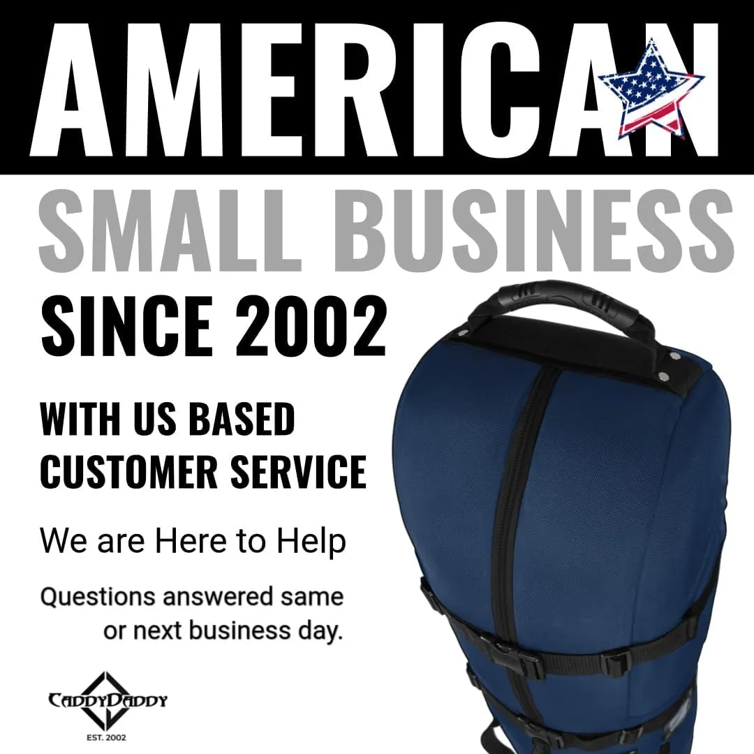 CaddyDaddy New First Class Premium Padded Golf Club Travel Cover with Wheels - Heavy Duty Golf Travel Bag for Airlines