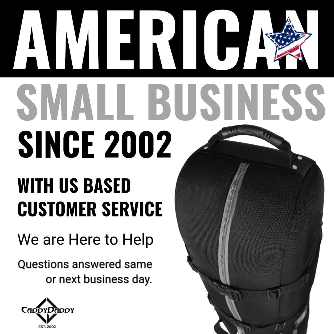 CaddyDaddy New First Class Premium Padded Golf Club Travel Cover with Wheels - Heavy Duty Golf Travel Bag for Airlines