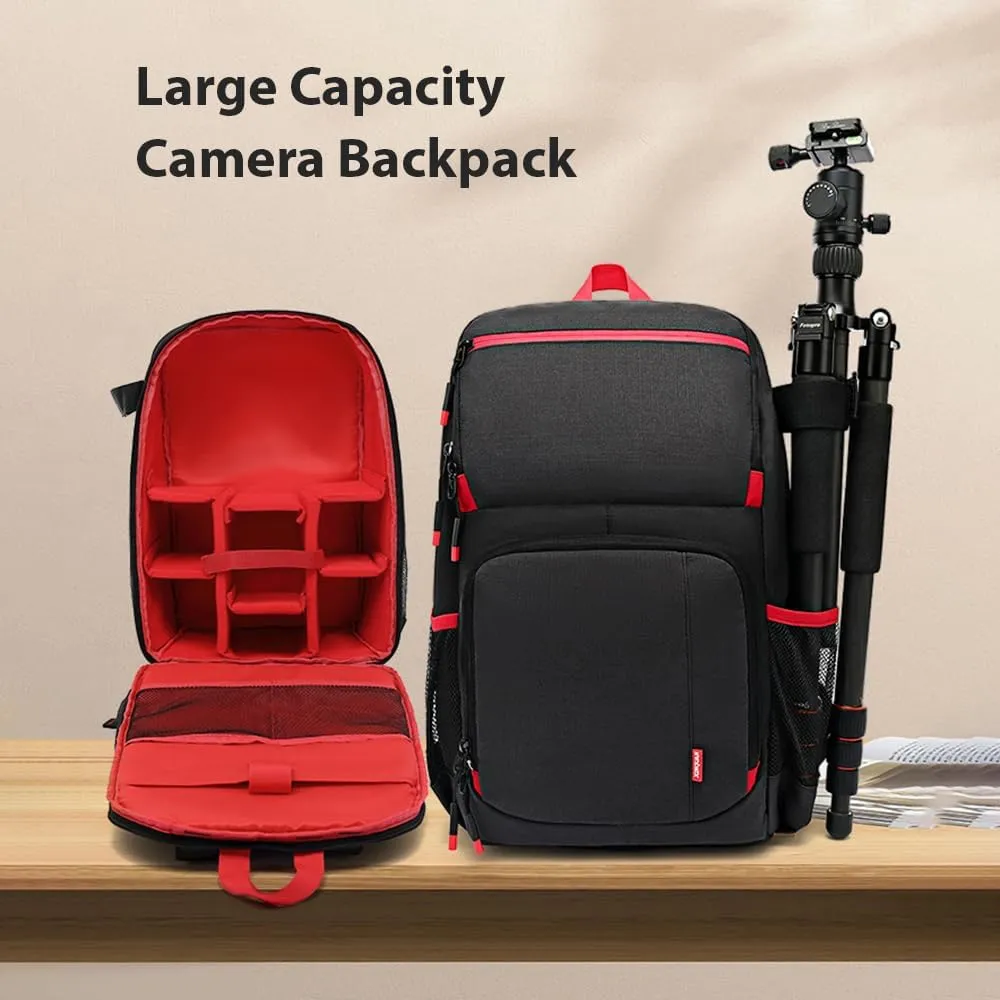 Camera Backpack Water-Resist Camera Bag Photography Backpack Large acity Camera Case with Tod Holder 15.6 Inch Lap Compartment for Women Men