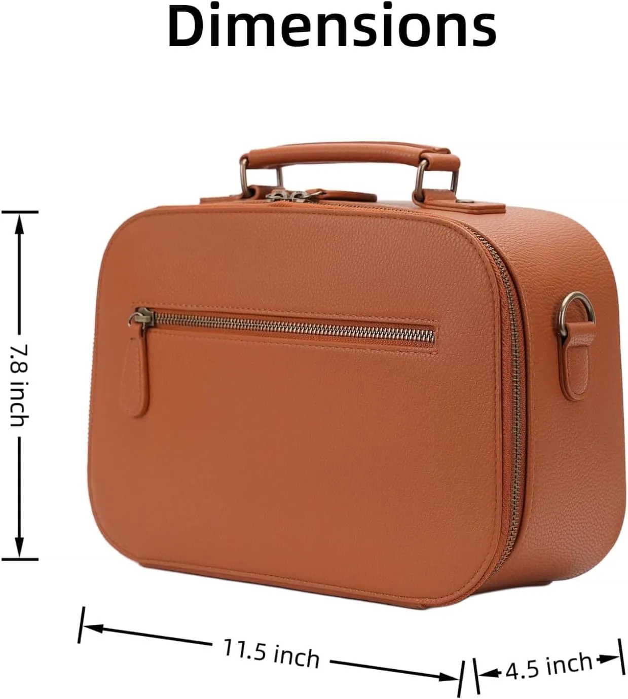 Camera Sling Bag, Waterproof PU Leather Crossbody Camere Bag for Photographers, Small Shockproof Case with Removable Dividers for DSLR/SLR/Mirrorless, 5L Brown