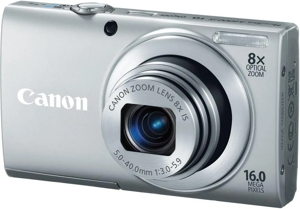 Canon PowerShot A4000 is 16.0 MP Digital Camera with 8X Optical Image Stabilized Zoom 28mm Wide-Angle Lens with 720p HD Video Recording and 3.0-Inch LCD (Silver)