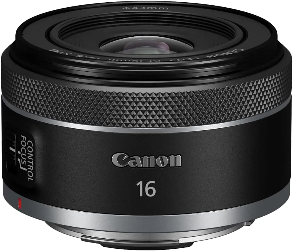 Canon RF16mm F2.8 STM Lens, Ultra Wide-Angle, Fixed Focal Length Prime Lens, Compatible with EOS R Series Mirrorless Cameras, Black