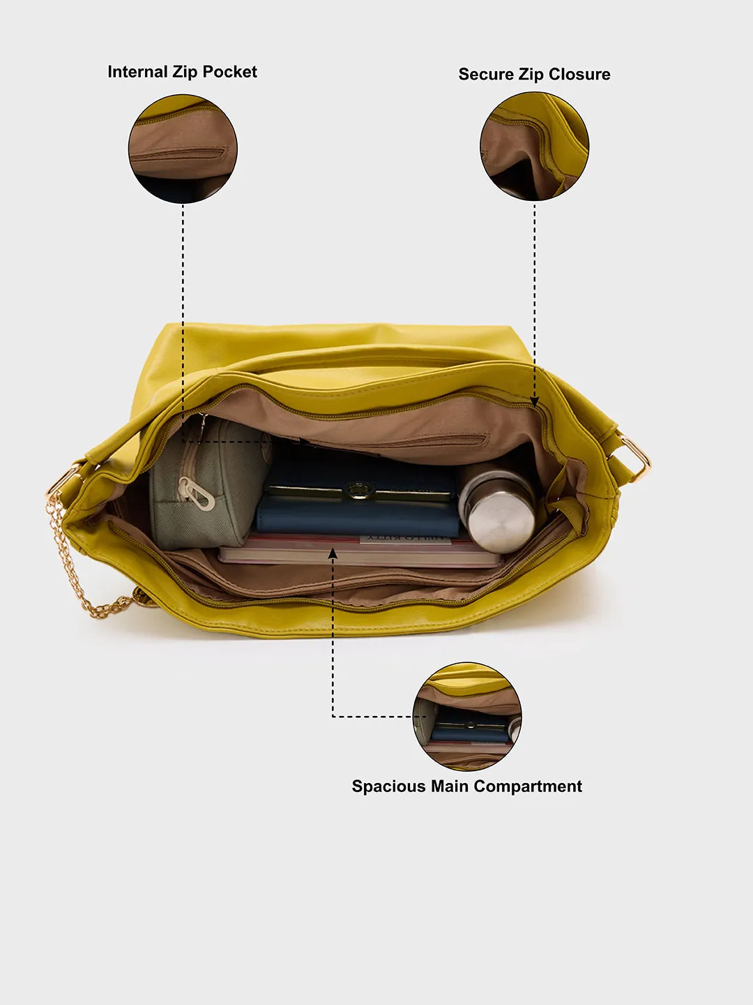 Caprese Havana Large Pastel Yellow Hobo Bag