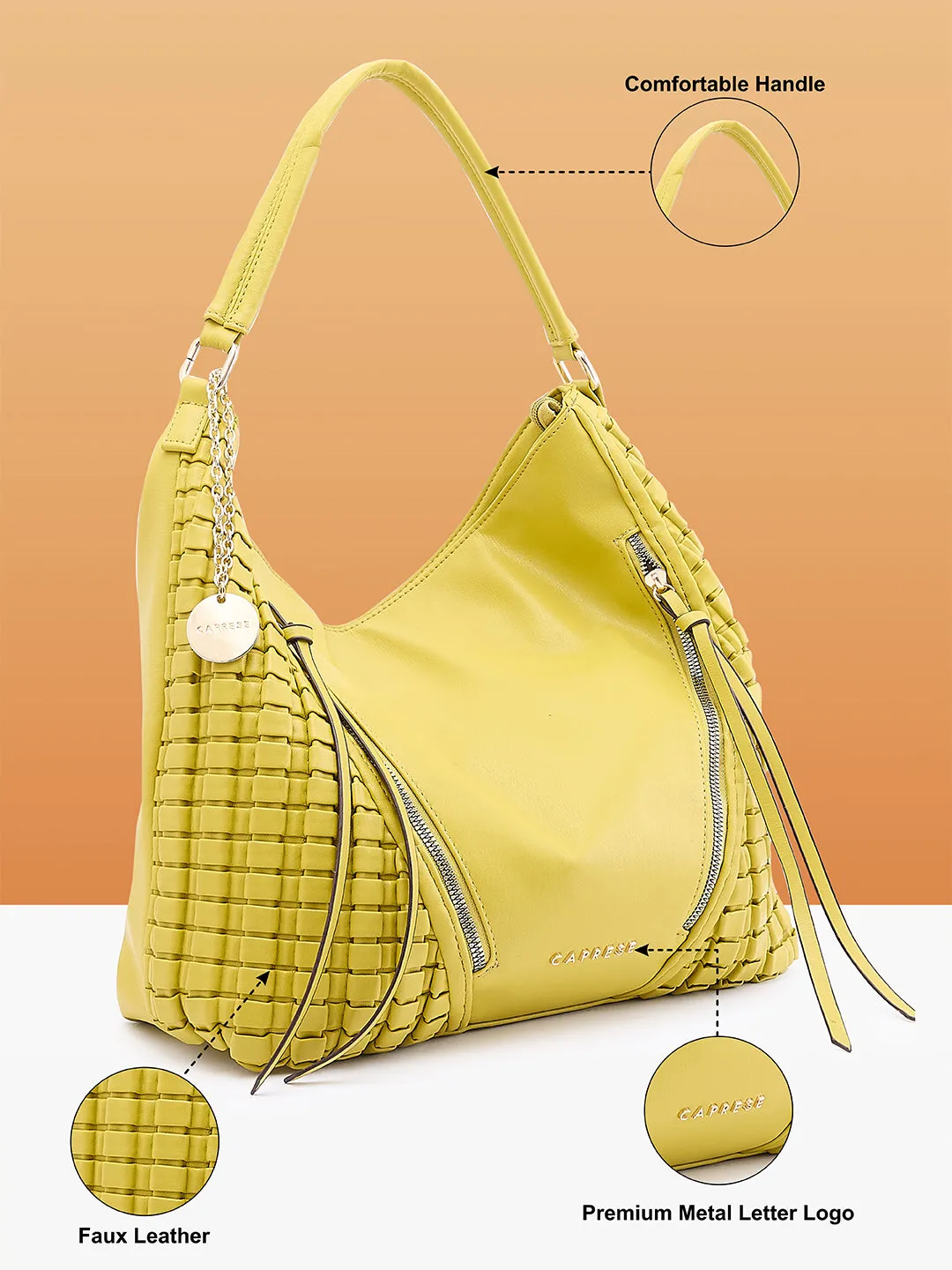 Caprese Havana Large Pastel Yellow Hobo Bag