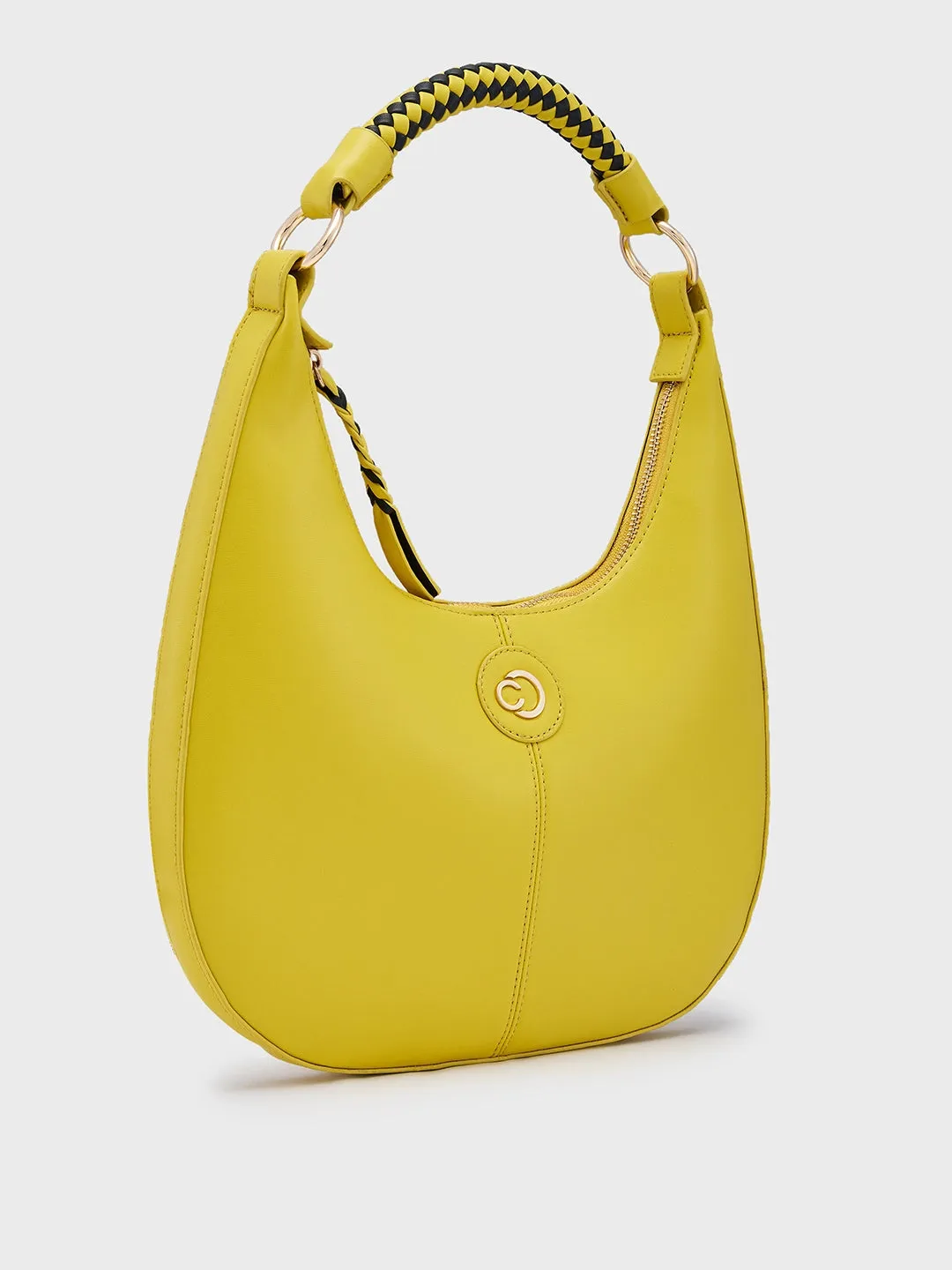 Caprese Mindy Medium Cyber Lime Hobo Bag