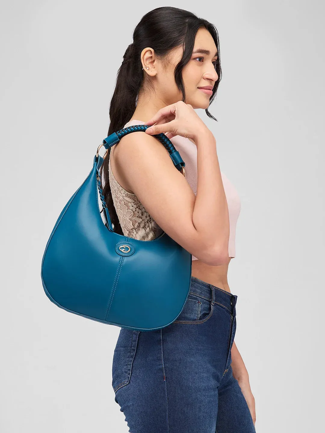 Caprese Mindy Medium Teal Hobo Bag
