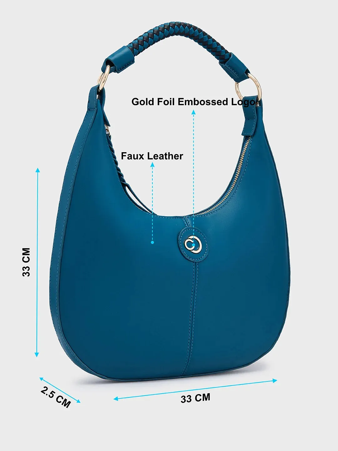 Caprese Mindy Medium Teal Hobo Bag