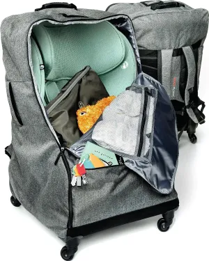 Car Seat Travel Bag With Wheels - 3 In 1 Padded Carseat Carrier Backpack With Extra Storage To Cover All Your Toddler Airplane Travel Essentials - Baby Car Seat Bags For Air Travel