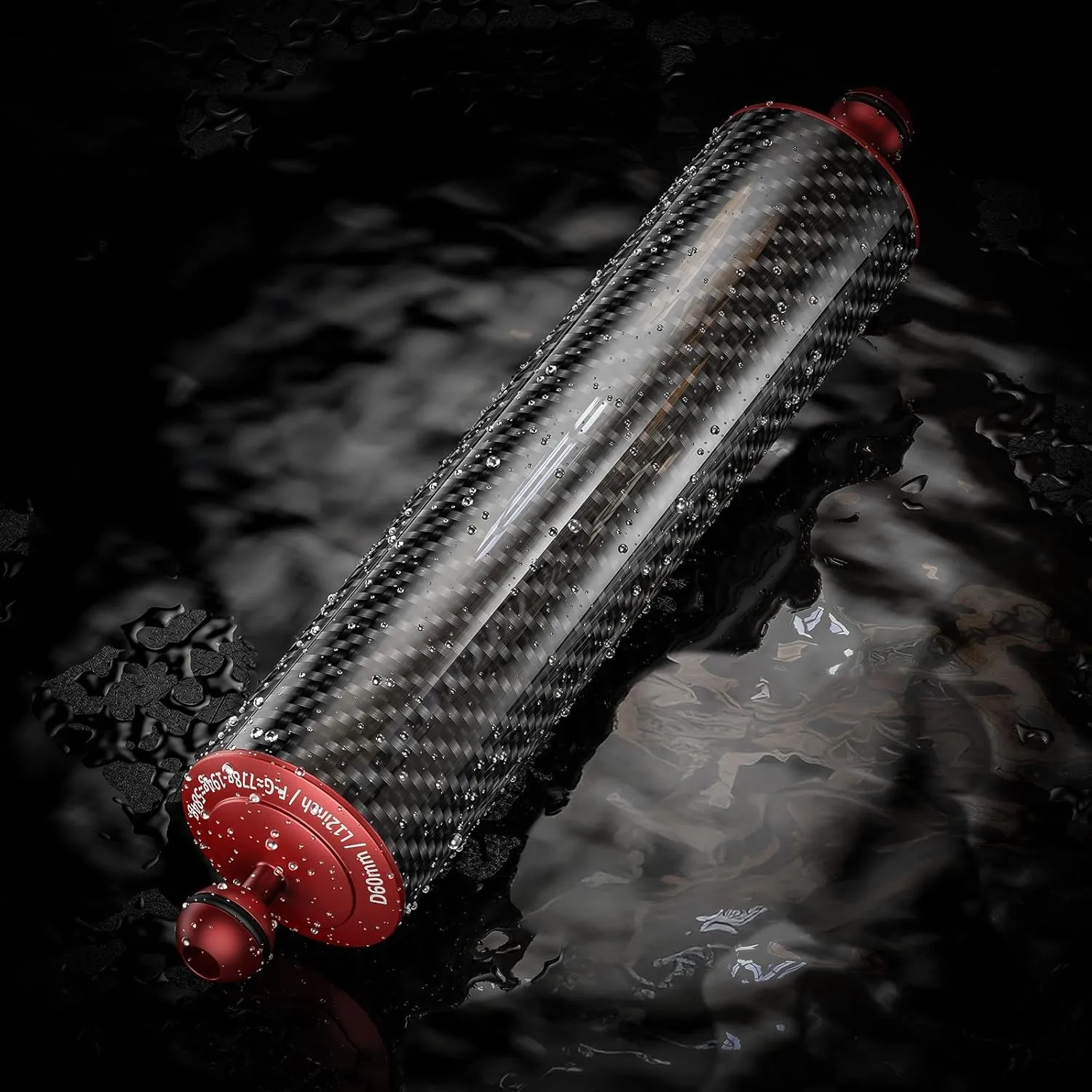Carbon Fiber Underwater Float Arm with Dual Ball Mounts for Photography and Video, Compatible with Diving Trays, Video Lights, Strobes (red, 60mm12')