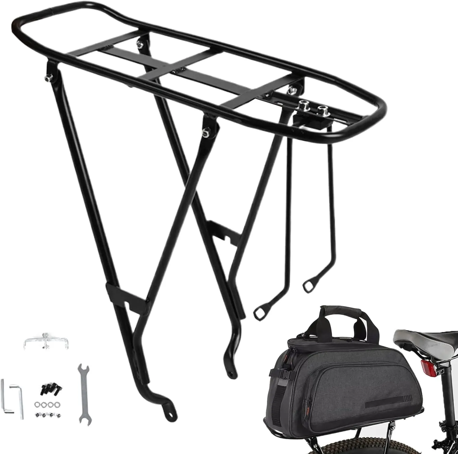 Cargo Rack Bike | Bike Carrier Pannier Rack Thick Widened - Pannier Carrying Accessories Stable Bicycles Seat for Daily Commuting Cycling Enthusiasts