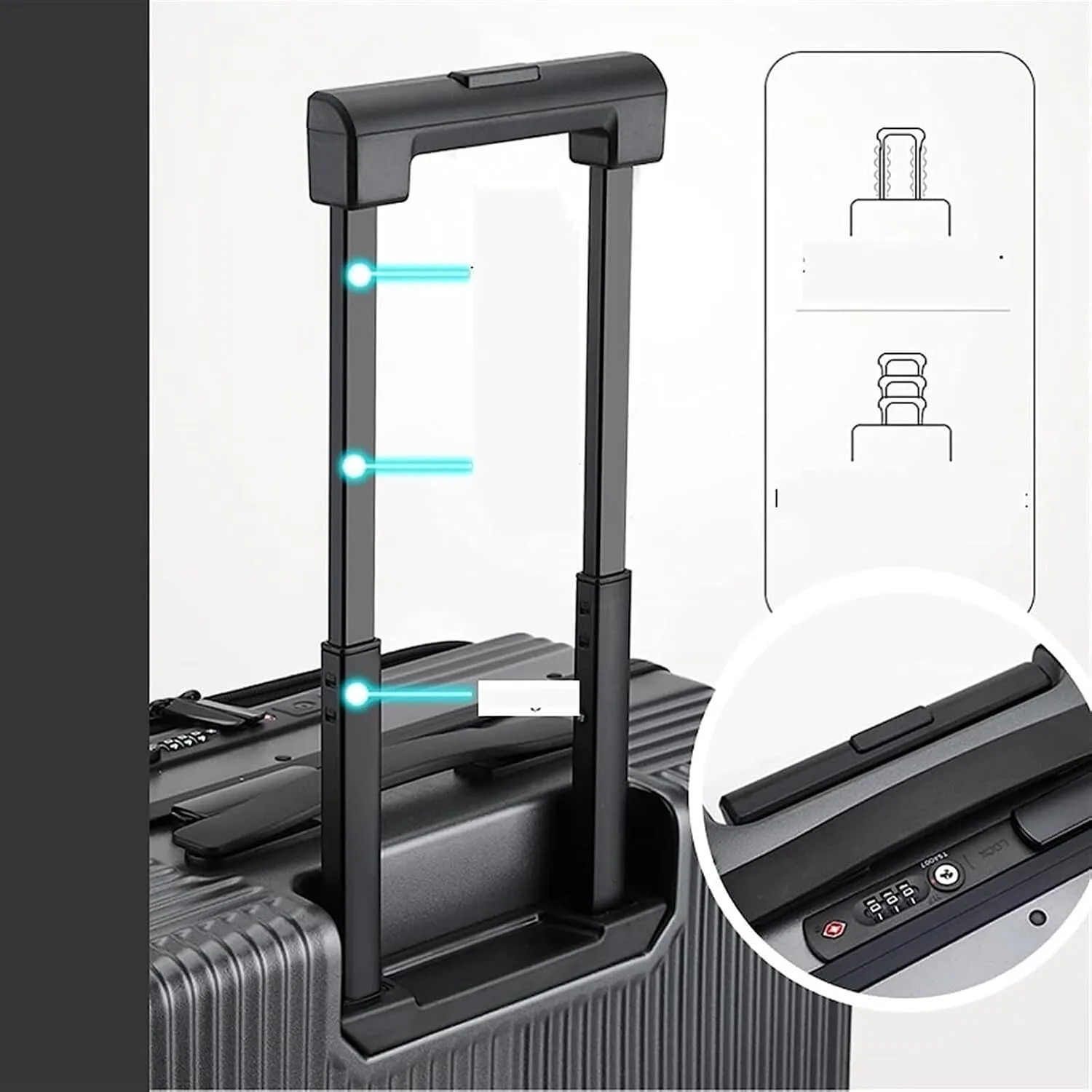 Carry On Luggages Suitcase Suitcases with Wheels Front Opening Carry On Luggage Security Combination Lock Boarding Luggage Suitcases (B-18in