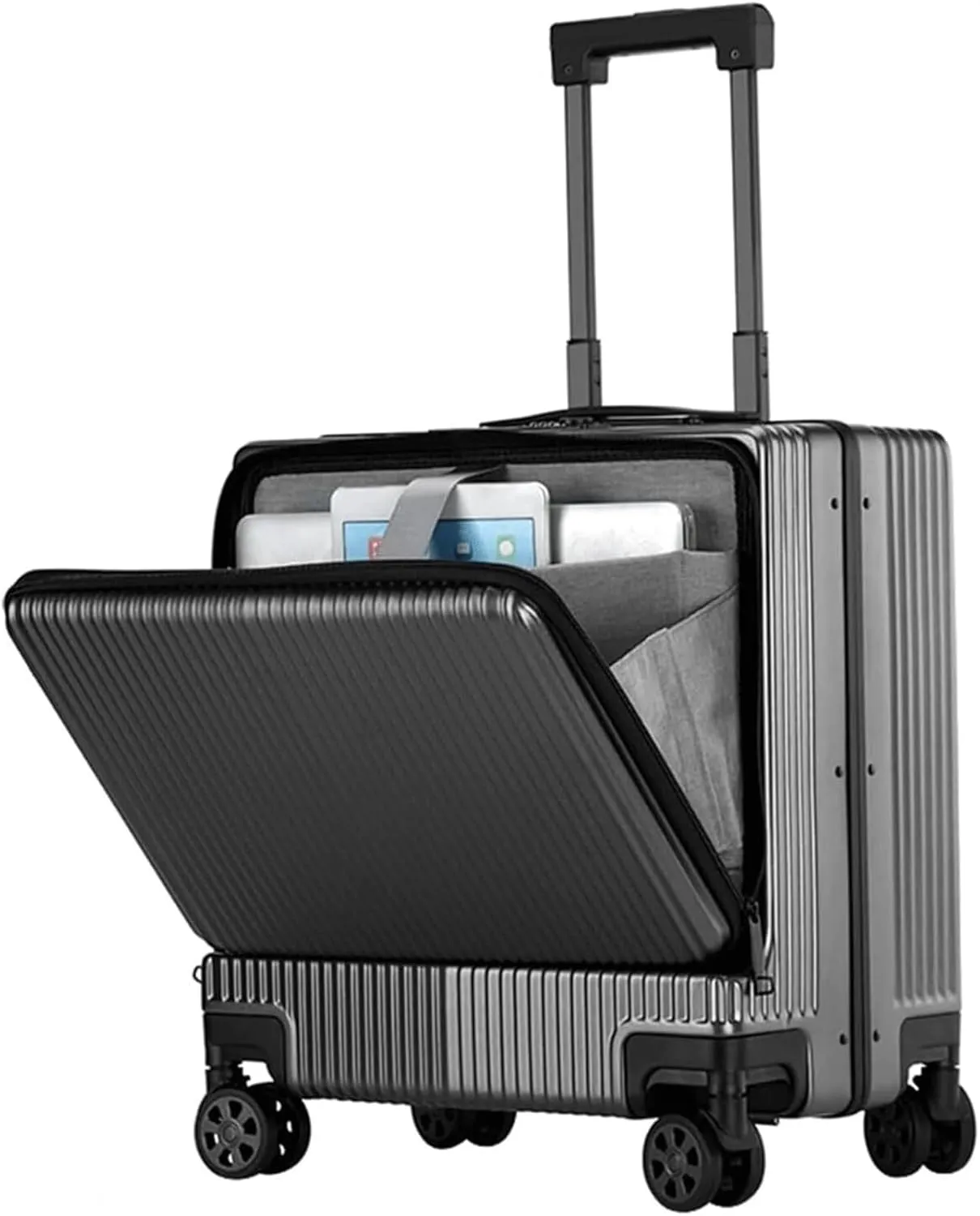 Carry On Luggages Suitcase Suitcases with Wheels Front Opening Carry On Luggage Security Combination Lock Boarding Luggage Suitcases (B-18in