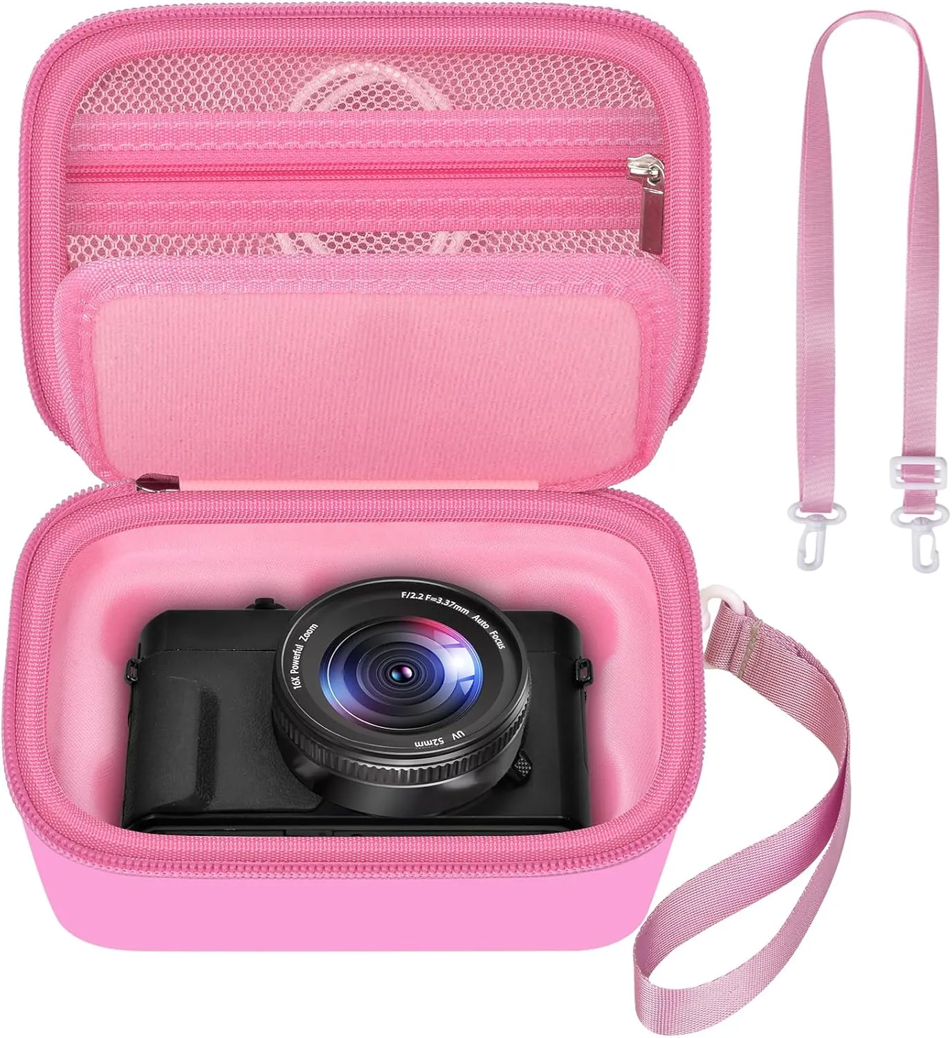 Case for Canon PowerShot SX740/ SX720/ G7X Mark III/ Mark II/ 4K Digital Camera, Point and Shoot Camera Bag With Padded Divider Holds SD Cards, Mesh Pocket for Usb Cable, Accessories-Pink(Box Only)