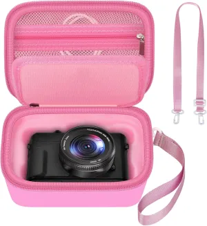 Case for Canon PowerShot SX740/ SX720/ G7X Mark III/ Mark II/ 4K Digital Camera, Point and Shoot Camera Bag With Padded Divider Holds SD Cards, Mesh Pocket for Usb Cable, Accessories-Pink(Box Only)