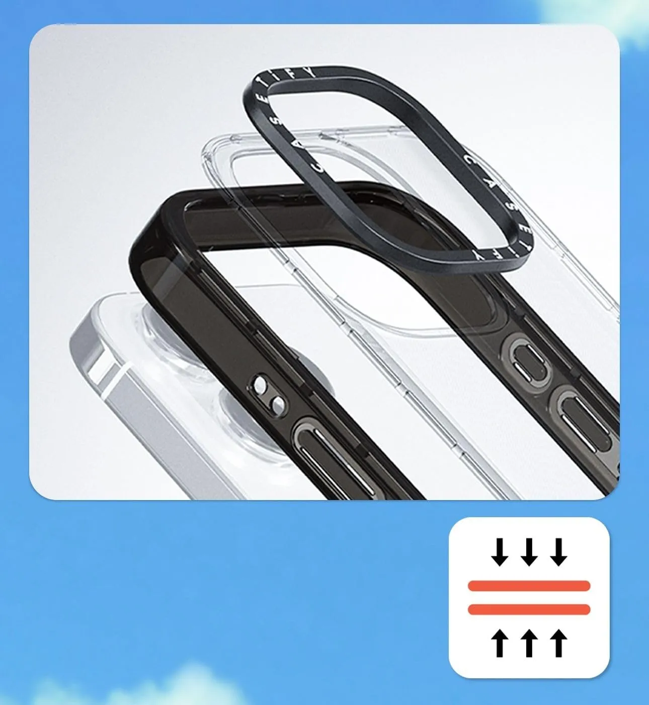 CASETiFY Compact iPhone 15 Pro Max Case [4 ft. 2X Military Grade Drop Protection/Slim/Lightweight] - Camera Case - Classic - Clear Black