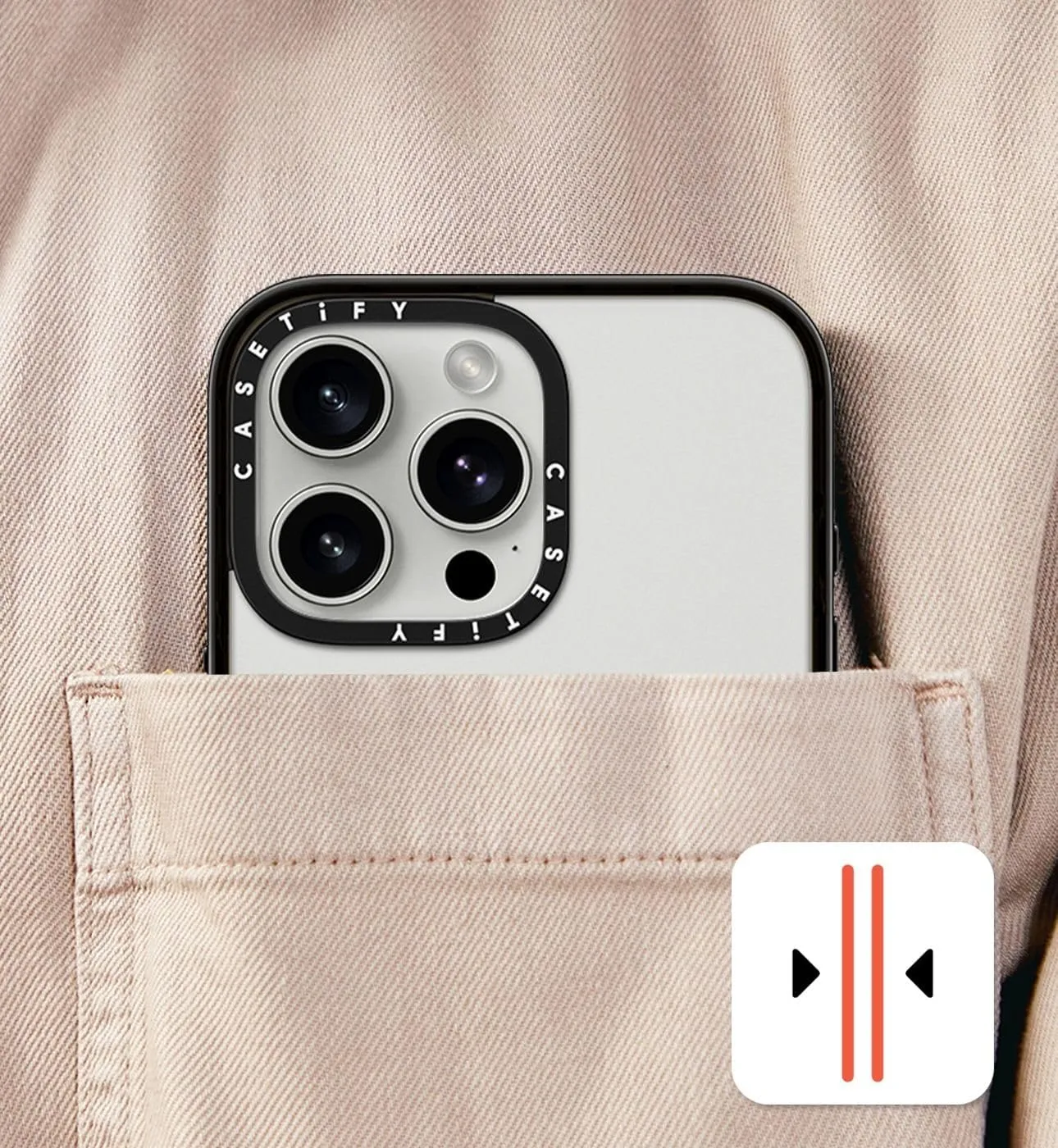 CASETiFY Compact iPhone 15 Pro Max Case [4 ft. 2X Military Grade Drop Protection/Slim/Lightweight] - Camera Case - Classic - Clear Black