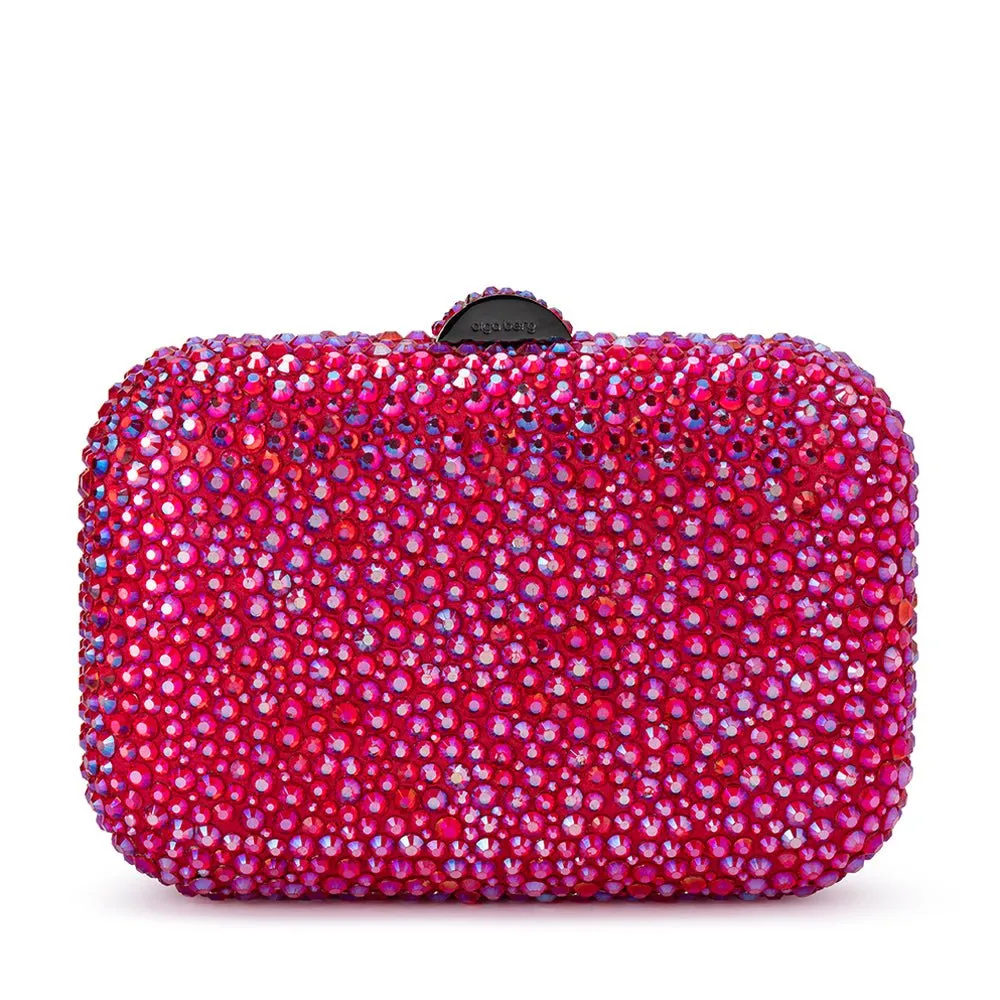 Casey Hot Fix Sparkle Clutch - Fuschia