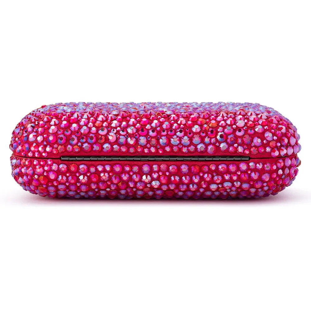 Casey Hot Fix Sparkle Clutch - Fuschia