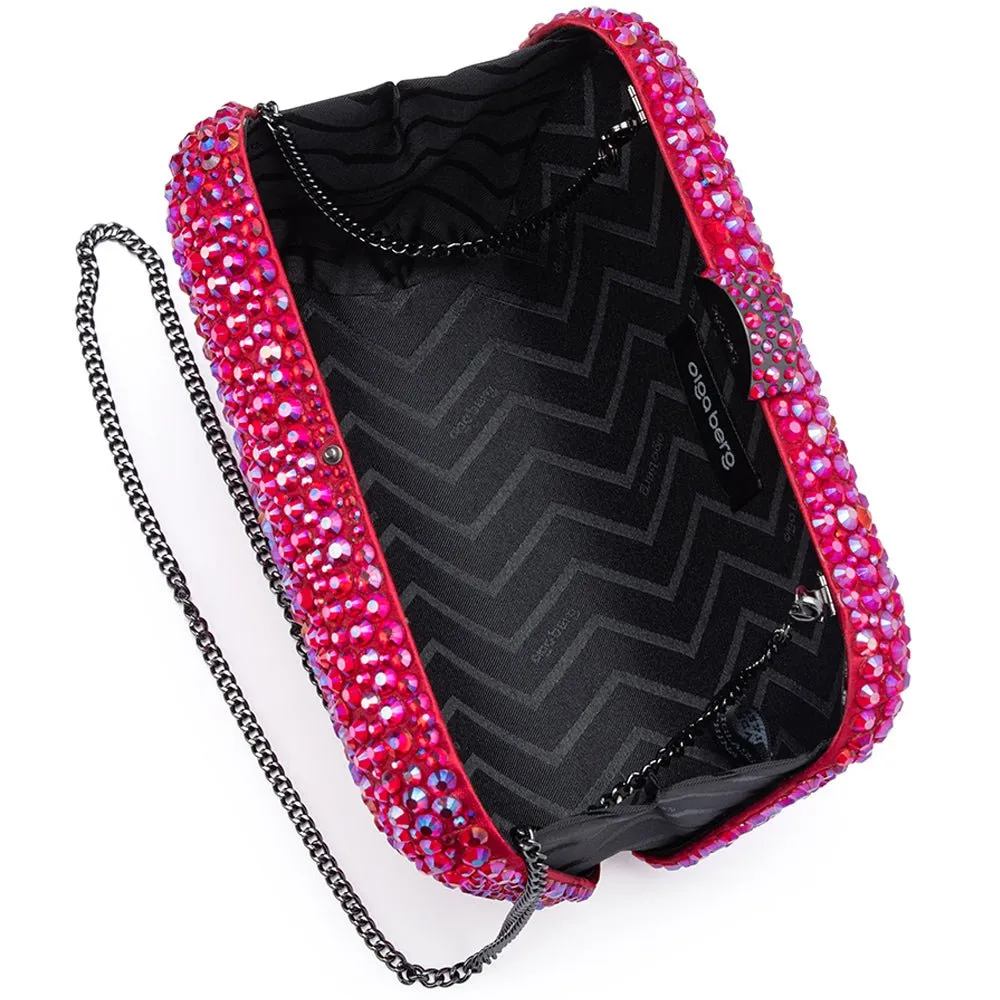 Casey Hot Fix Sparkle Clutch - Fuschia