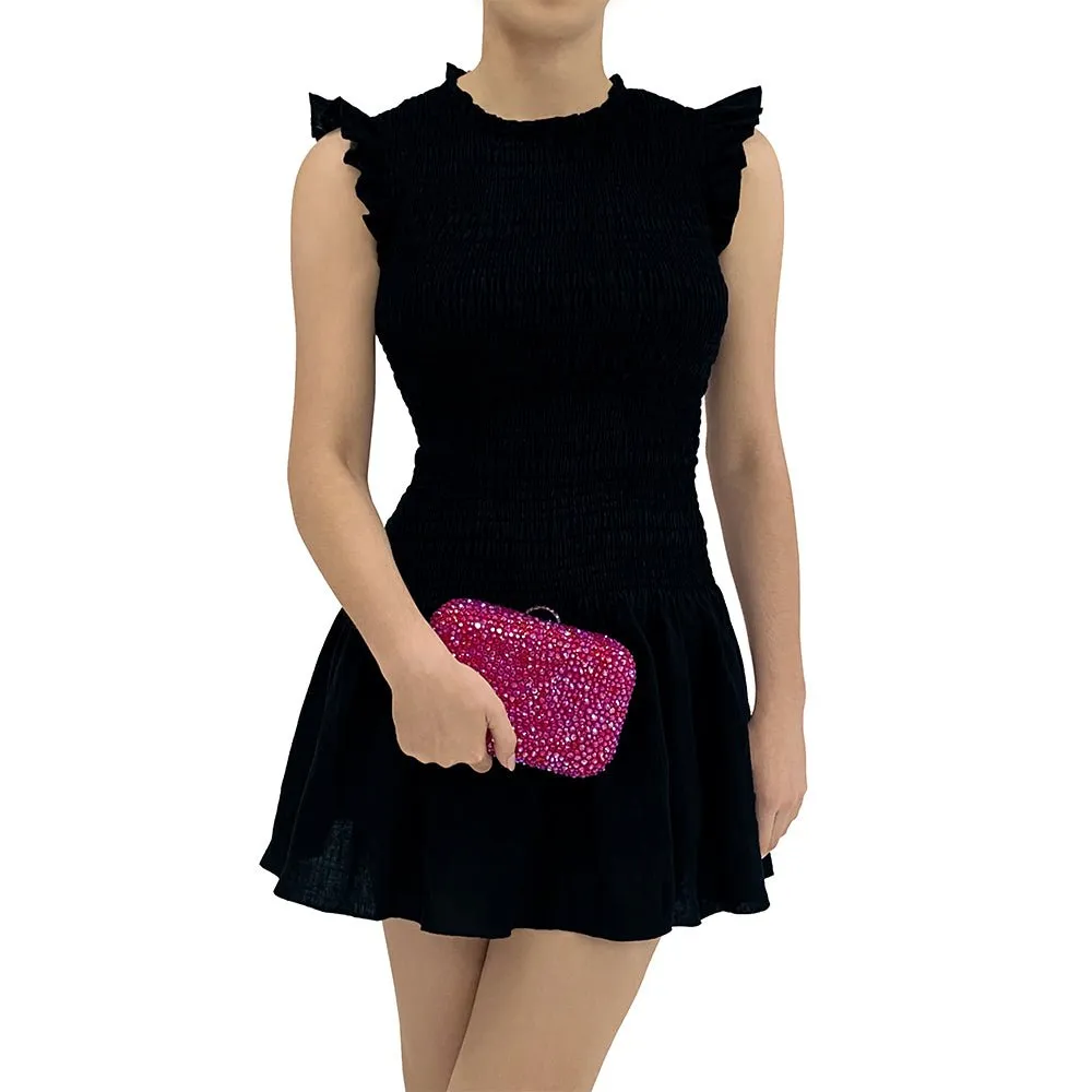 Casey Hot Fix Sparkle Clutch - Fuschia