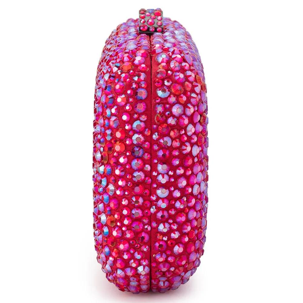 Casey Hot Fix Sparkle Clutch - Fuschia
