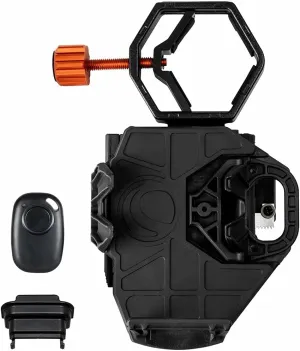 Celestron 81038 NexGo DX Universal Digiscoping and Astroimaging Smartphone Adapter Kit with Bluetooth Remote - Connects Your Smartphone Camera to an Eyepiece to Capture Images and Video, Black