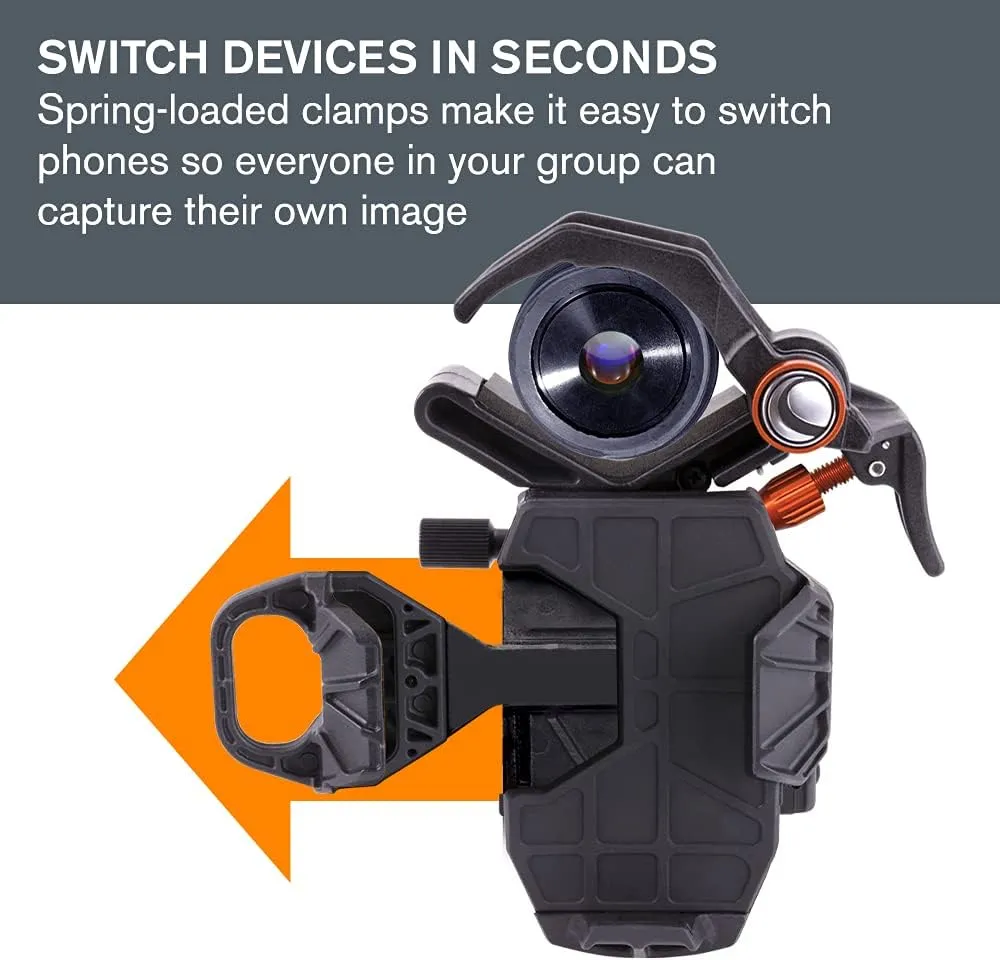 Celestron – NexYZ – 3–Axis Universal Smartphone Adapter for Telescope – Digiscoping Smartphone Adapter – Capture Images and Video Through Your Telescope or Spotting Scope
