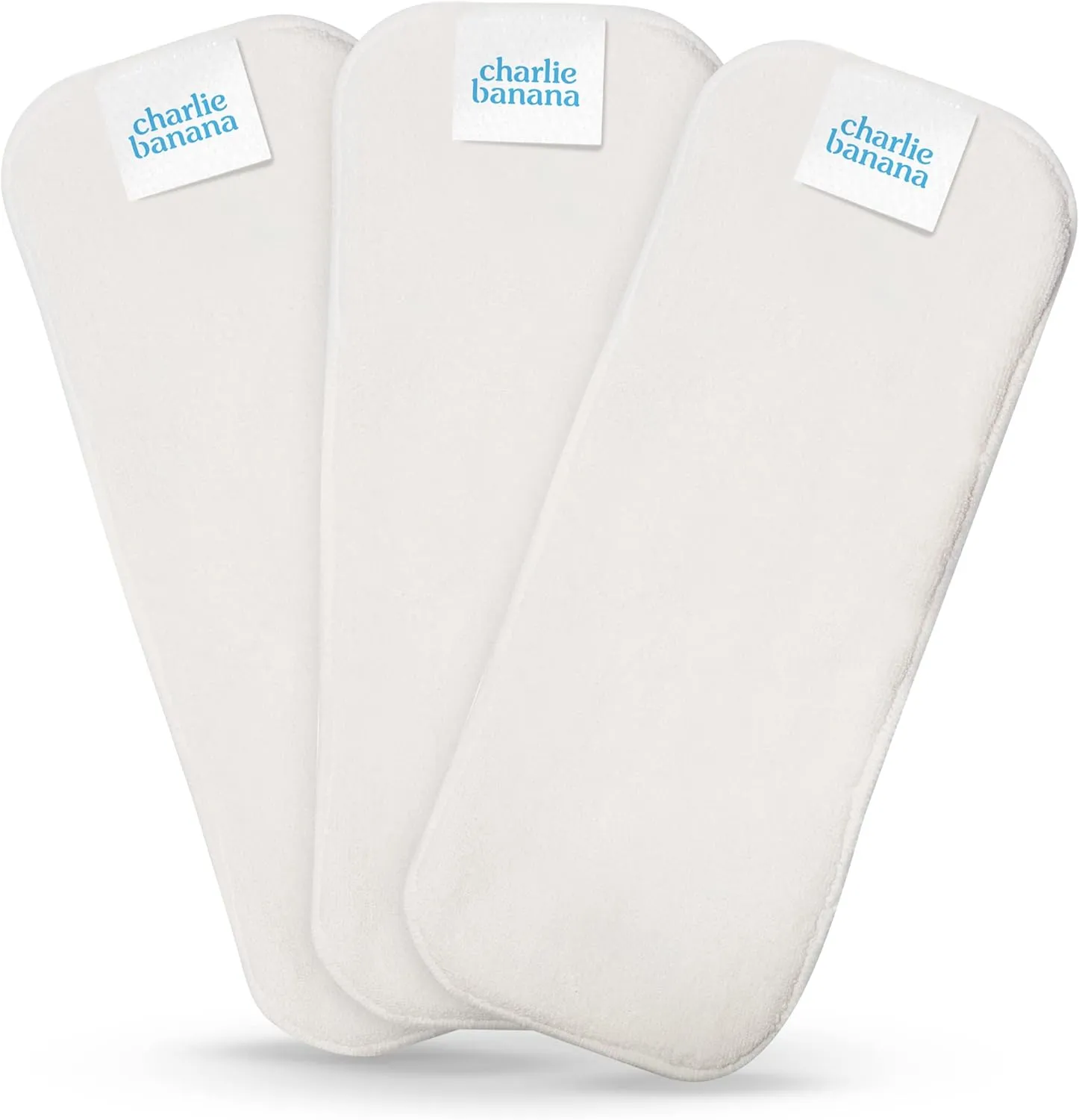 Charlie Banana Baby Super Absorbent Deluxe Reusable and Washable Fleece Inserts for Cloth Diapers, Newborn/Booster Size, 3 Pack