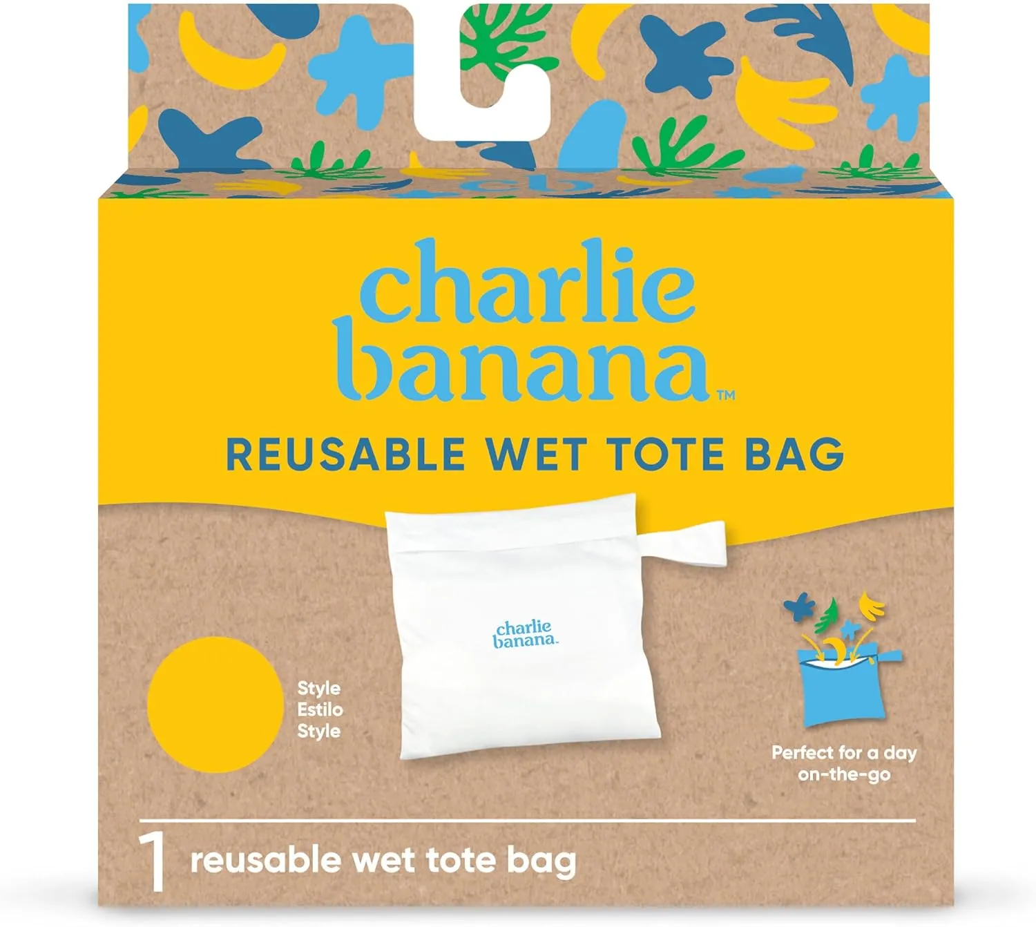 CHARLIE BANANA Waterproof and Washable Reusable Tote Bag for Diapers and Swimwear