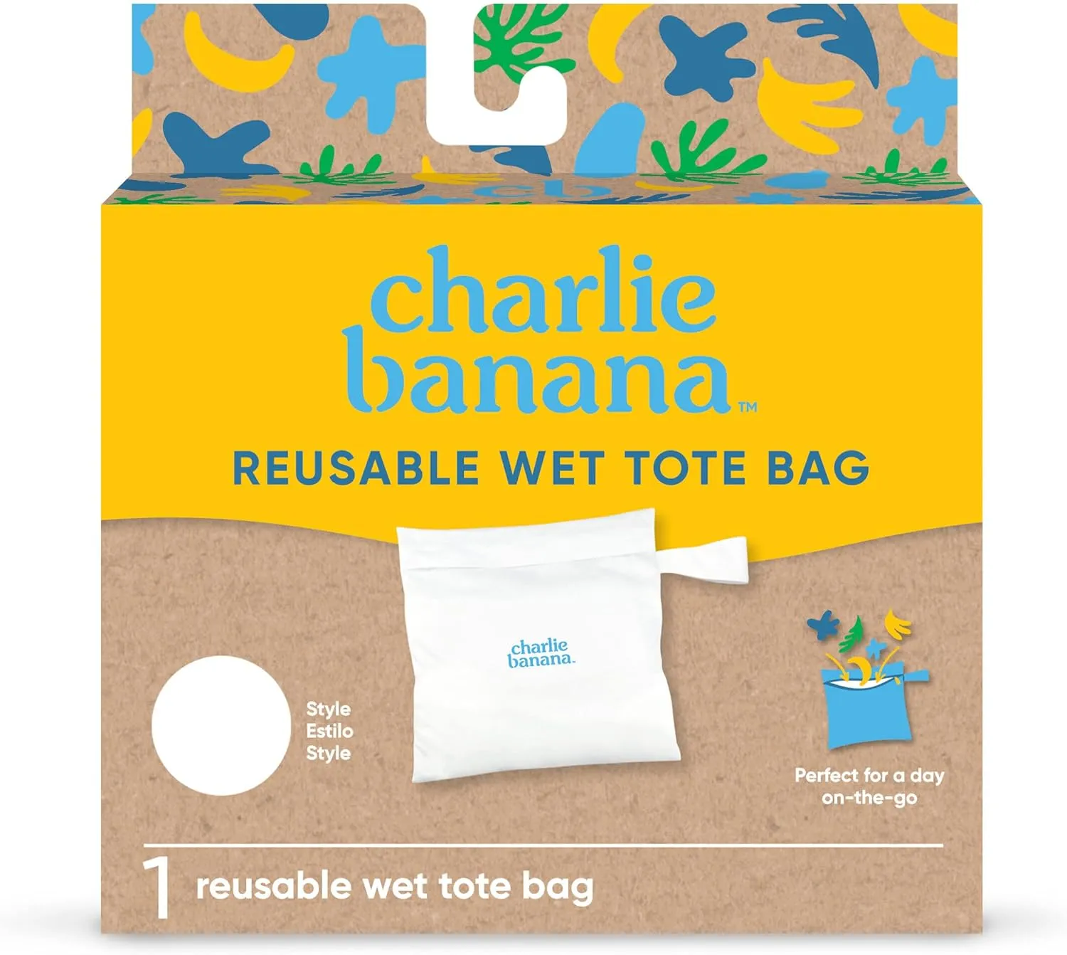 CHARLIE BANANA Waterproof and Washable Reusable Tote Bag for Diapers and Swimwear