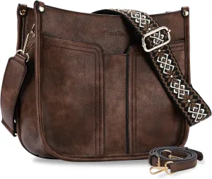 Chase Chic Crossbody Bags for Women, Vegan Leather Hobo Handbags Trendy Ladies Shoulder Bag Purse with 2 Adjustable Straps