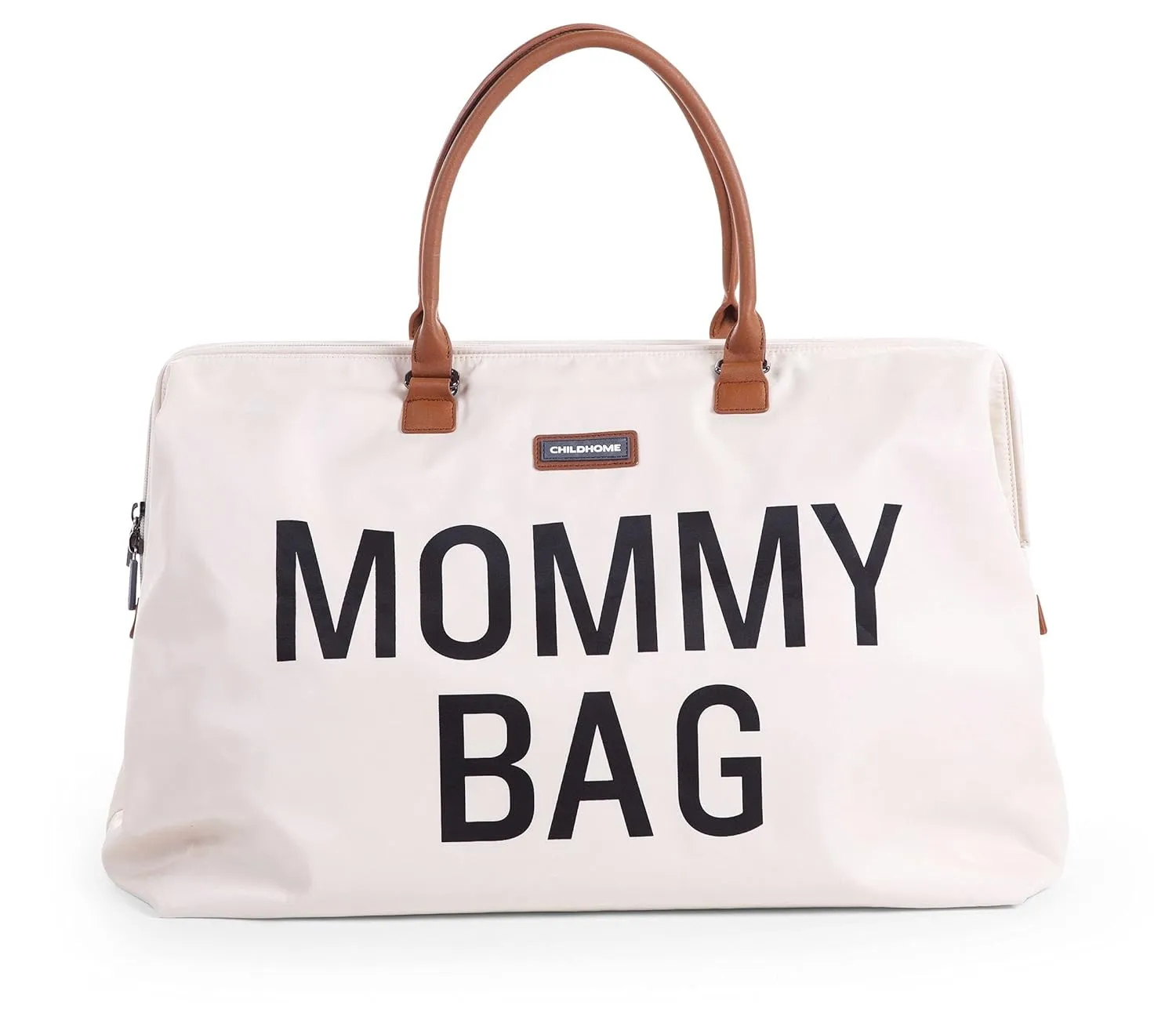 Childhome Original Mommy Diaper Bag - Large Tote, Travel & Hospital Bag - Off White Black