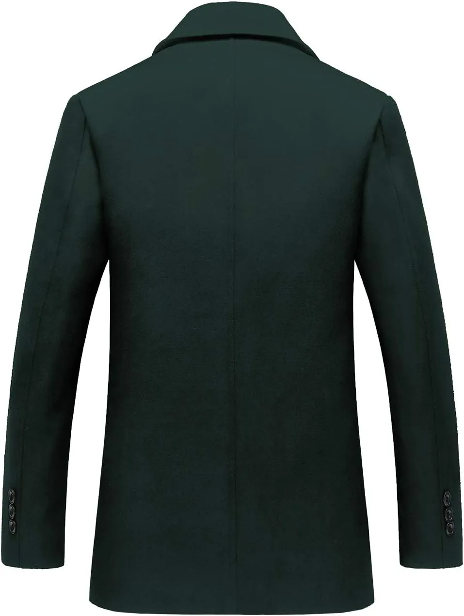 chouyatou Men's Classic Notched Collar Double Breasted Wool Blend Pea Coat
