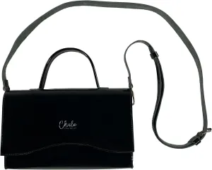 Chula, Retro Mini Shoulder Bag with Detachable Adjustable Shoulder Strap, Evening Bag, Full Grain Leather, Handmade, Obsidian