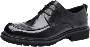 Classic Business Dress Men Shoes British Style Height Increase Oxford Fashionable All-Match Lace-up Leather Shoes