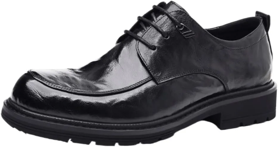 Classic Business Dress Men Shoes British Style Height Increase Oxford Fashionable All-Match Lace-up Leather Shoes