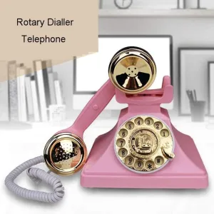 Classic Desk Dialler Classic Style Home Telephone -Corded Telephone Rotary Dial Disc Retro