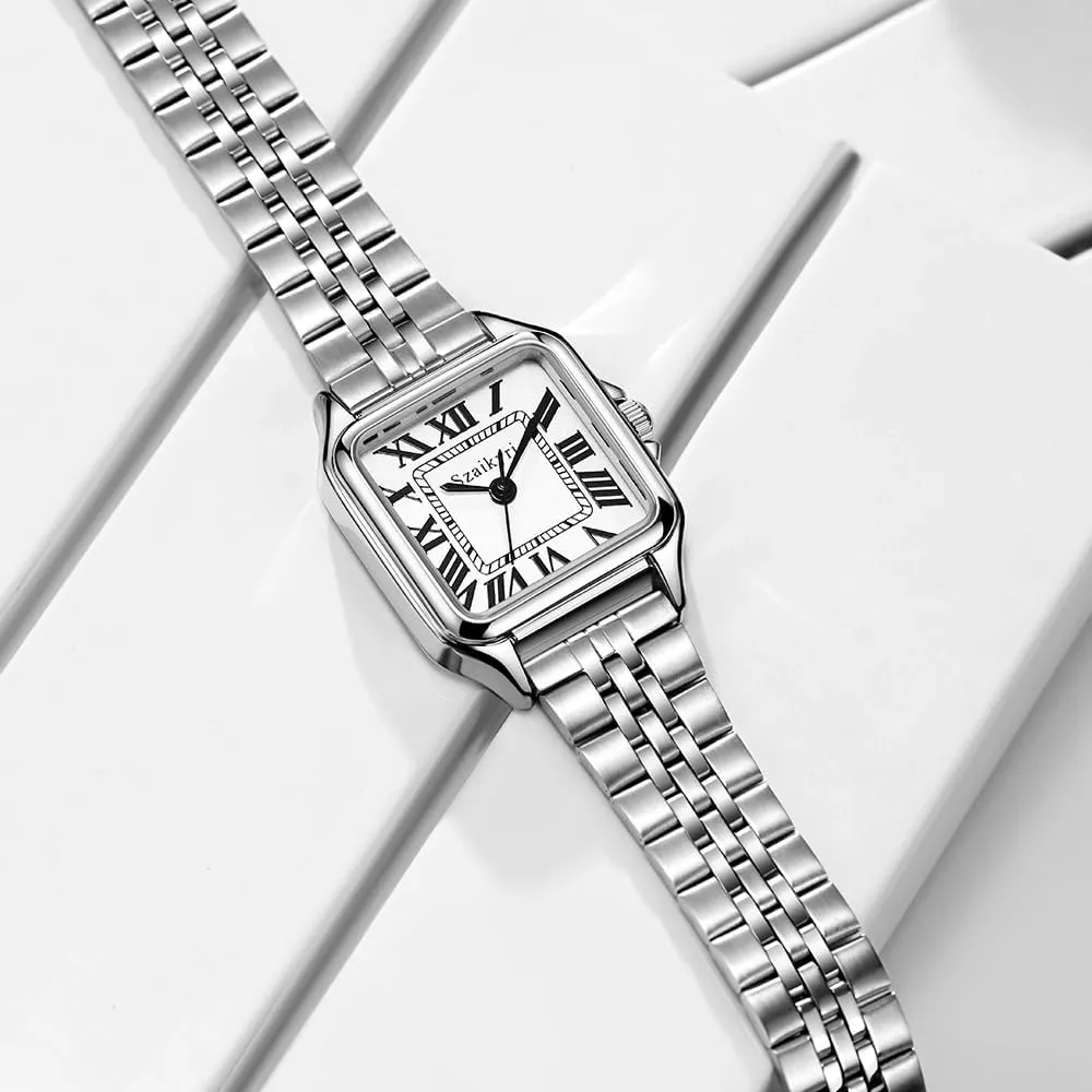 Classic Square Watches for Women with Roman Numerals Ladies Casual Dress Watch