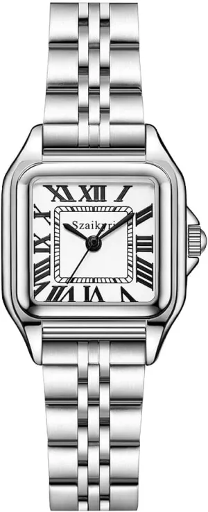 Classic Square Watches for Women with Roman Numerals Ladies Casual Dress Watch