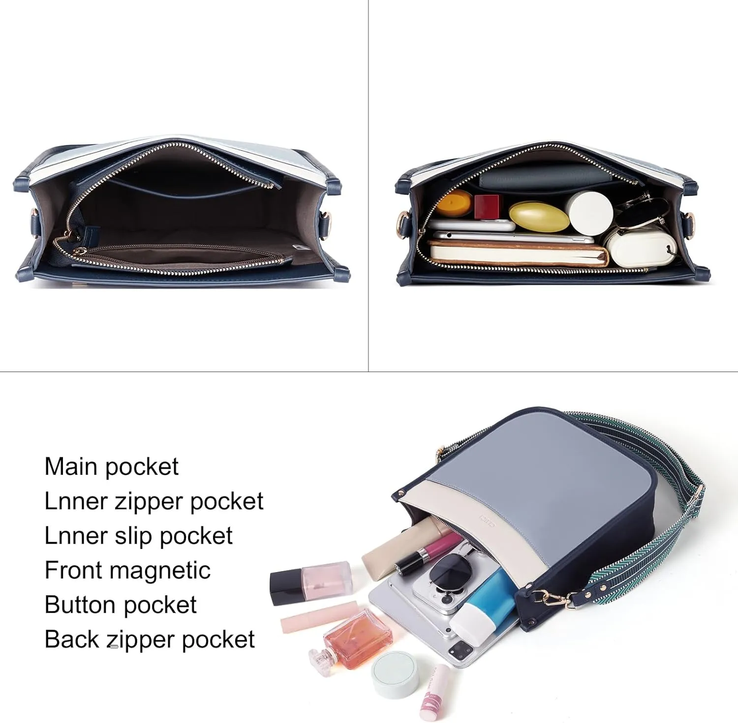 CLUCI Crossbody Bags For Women Trendy Fashion Shoulder Bag Vegan Leather Purse For Ladies with Adjustable Strap