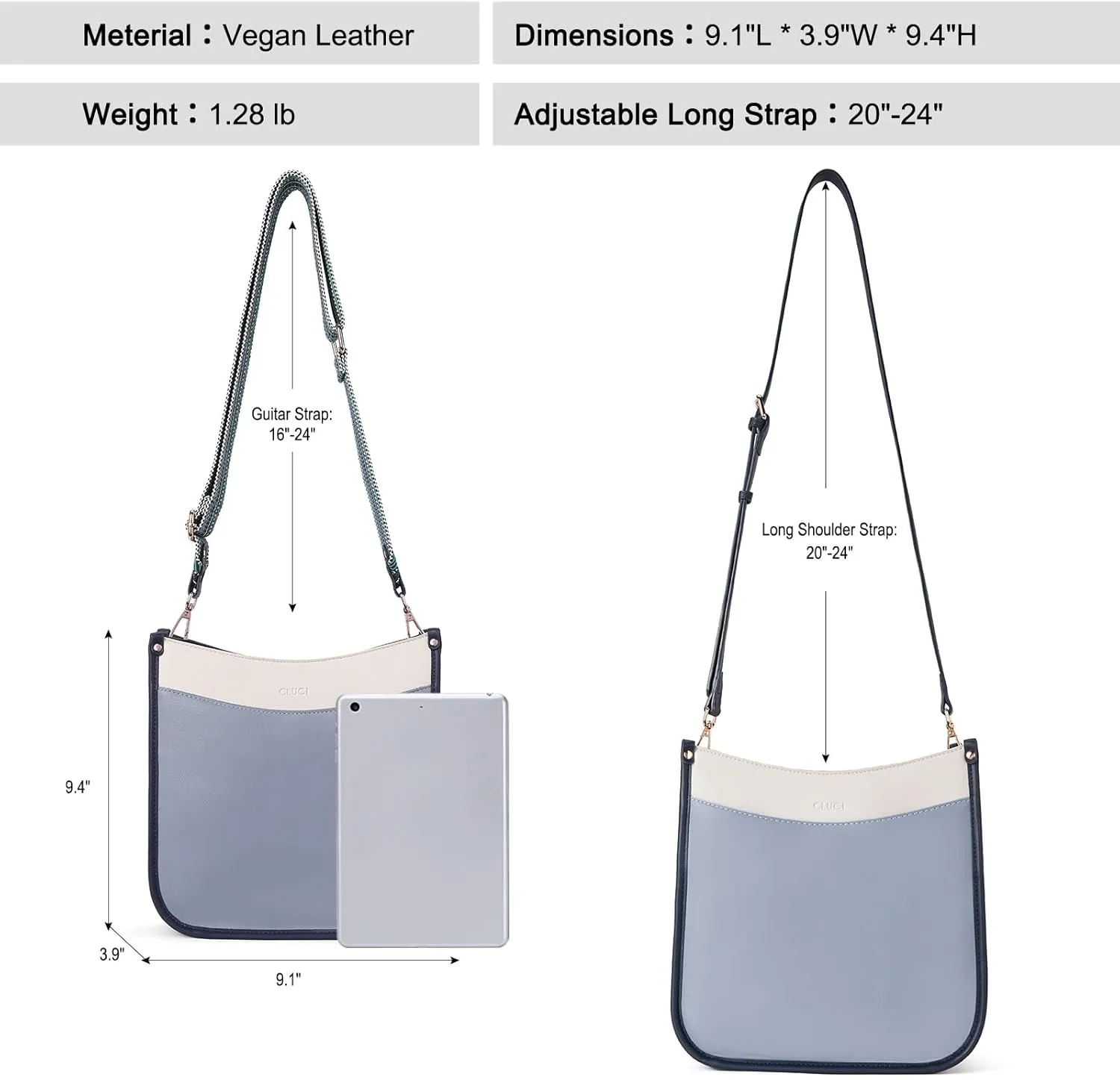CLUCI Crossbody Bags For Women Trendy Fashion Shoulder Bag Vegan Leather Purse For Ladies with Adjustable Strap