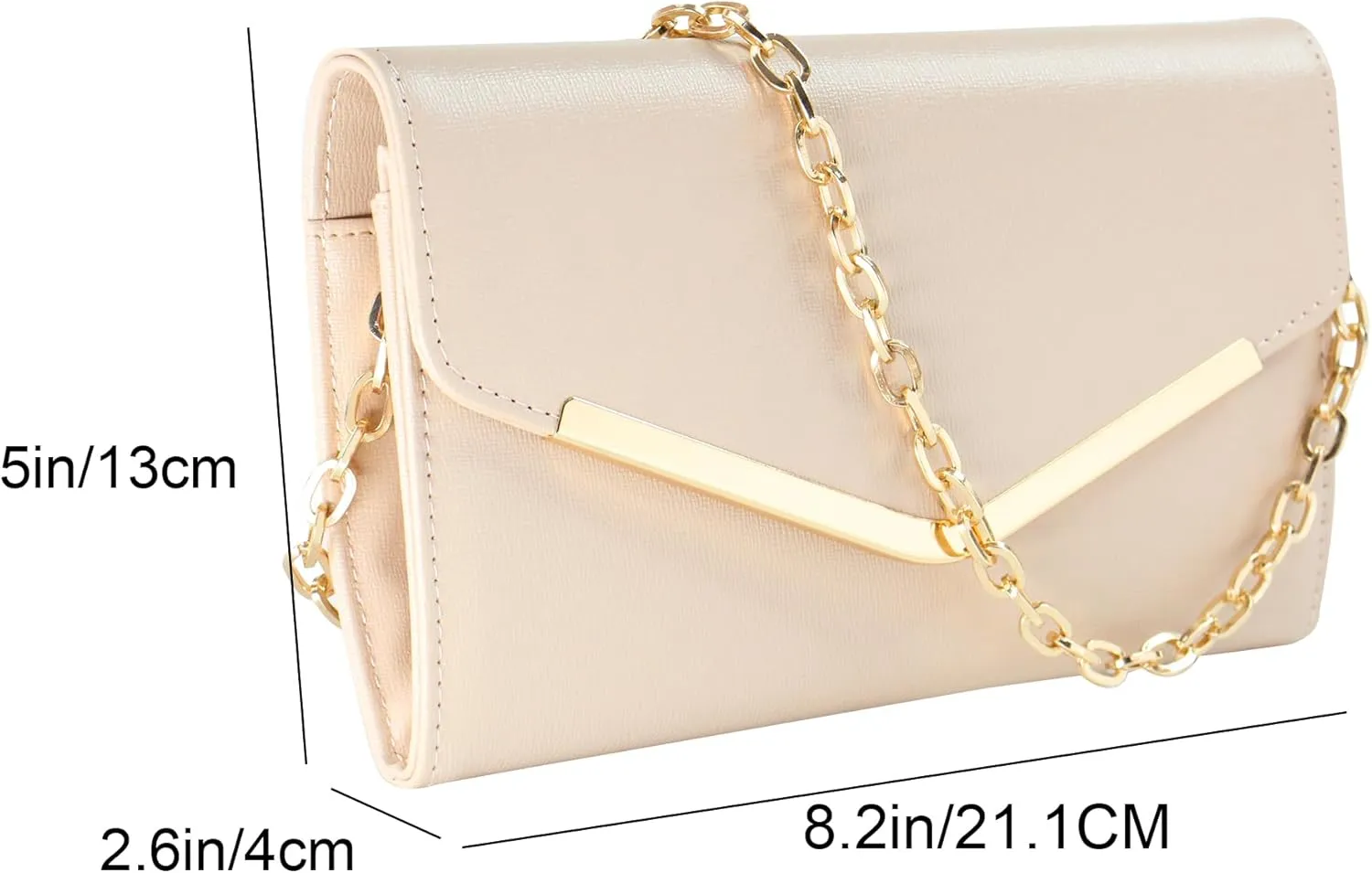 Clutch Purse Evening Bag for Women, Envelope Handbag With Detachable Chain for Wedding and Party