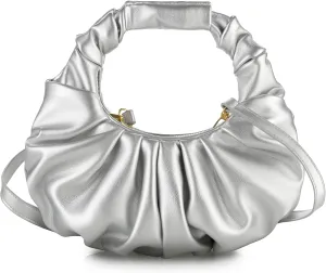 Clutch Purse for Women - Evening Clutch PU Leather Pleated Bag Designer Handbag for Party Prom Wedding