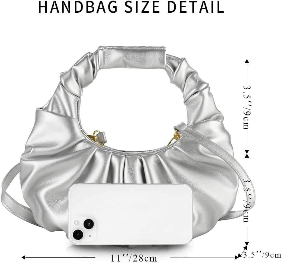 Clutch Purse for Women - Evening Clutch PU Leather Pleated Bag Designer Handbag for Party Prom Wedding