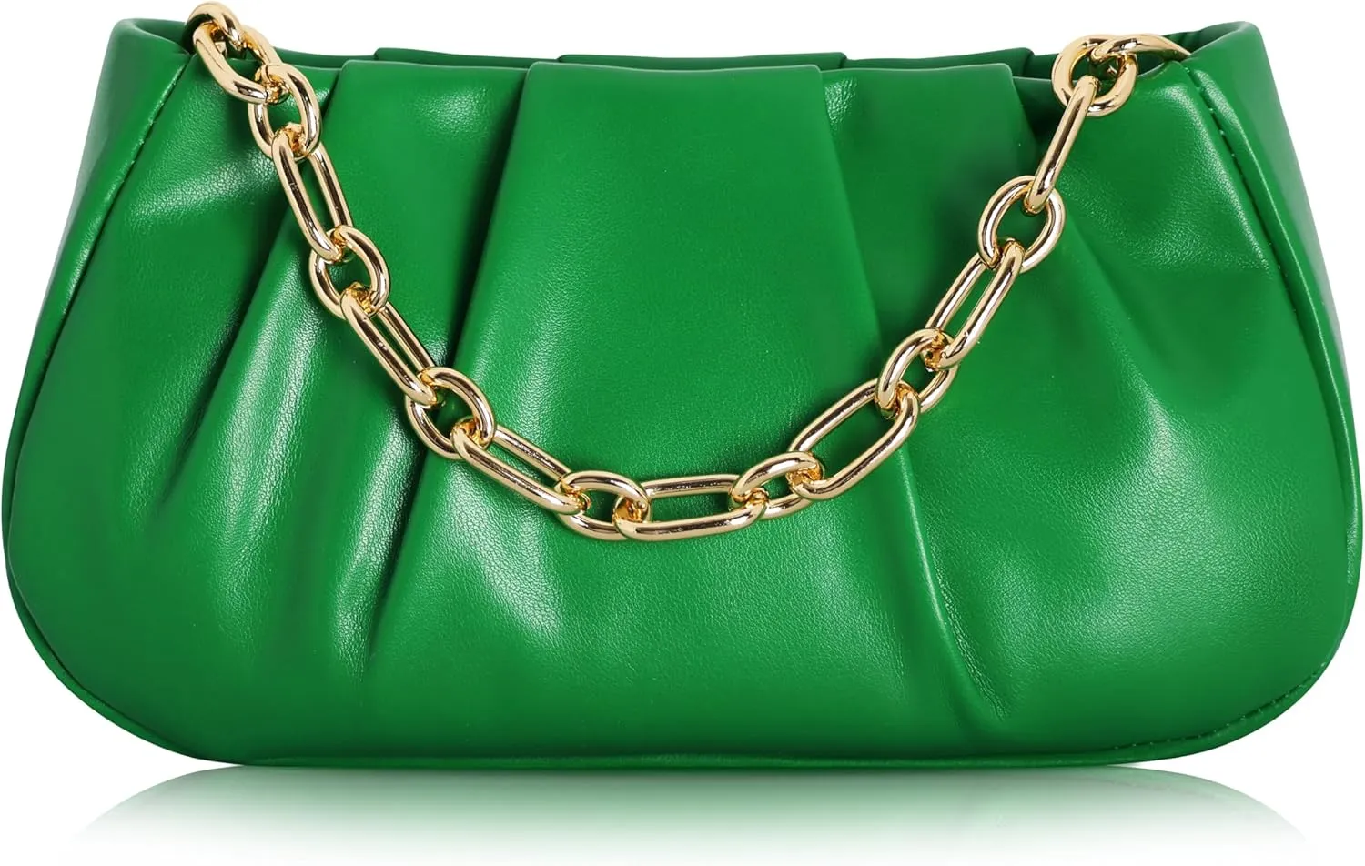Clutch Purse for Women - Evening Small Shoulder Bag Anti Theft Removable Chain Adjustable Strap PU Handbag