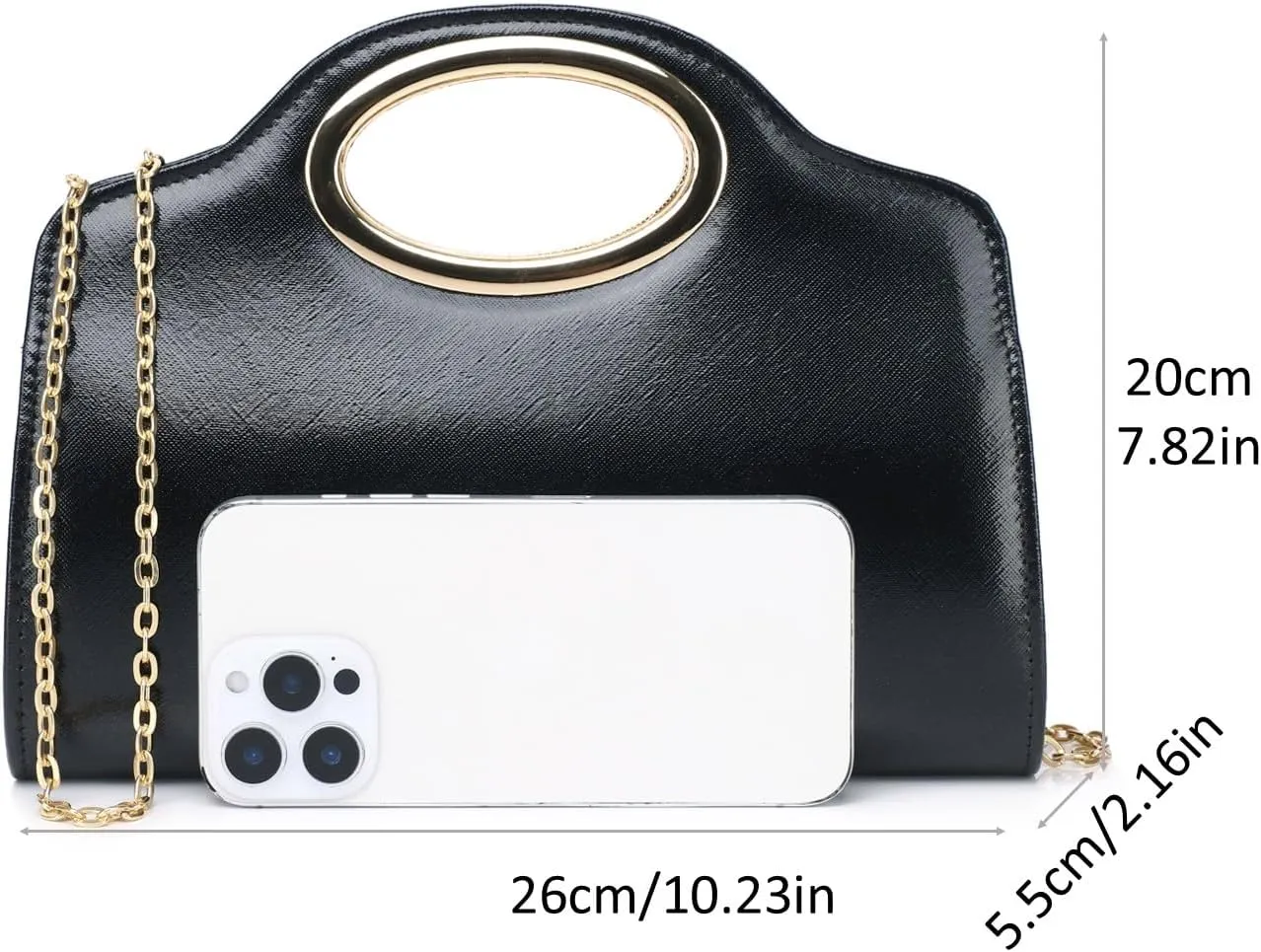 Clutch Purses for Women Cut Out Handle Clutch PU Leather/Straw Evening Bag for Wedding Party and Prom