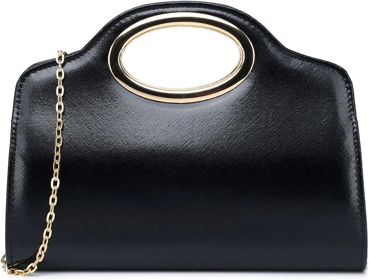 Clutch Purses for Women Cut Out Handle Clutch PU Leather/Straw Evening Bag for Wedding Party and Prom